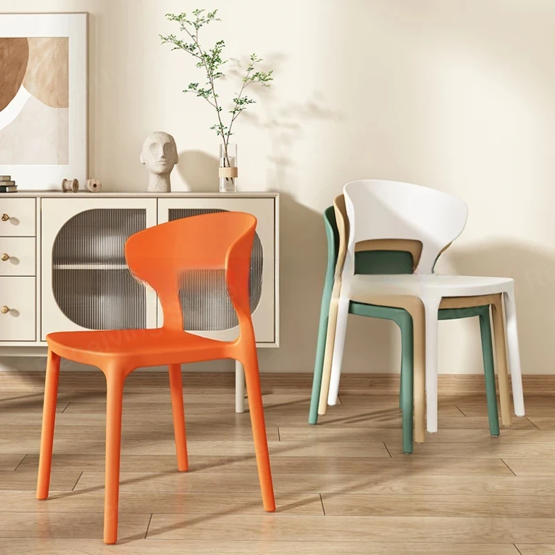 Silla comedor plástico cocina moderna restaurante al aire libre silla minimalista para fiesta Sillas relajantes con