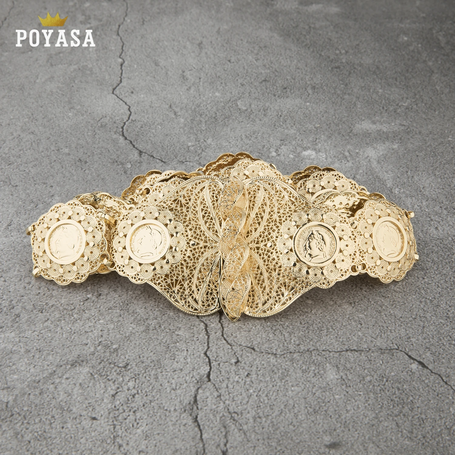 

High Quality Moroccan Jewelry Belt Women's Wedding Copper Metal Gold-plated Jewelry Clothing Accessories