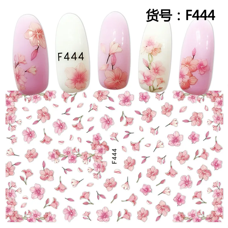 10CPS 3D Color Flower Nail Art Sticker Rose Flower Leaf Nail Art Decal Sunflower Butterfly Love Heart Decoration Dress Up Decal
