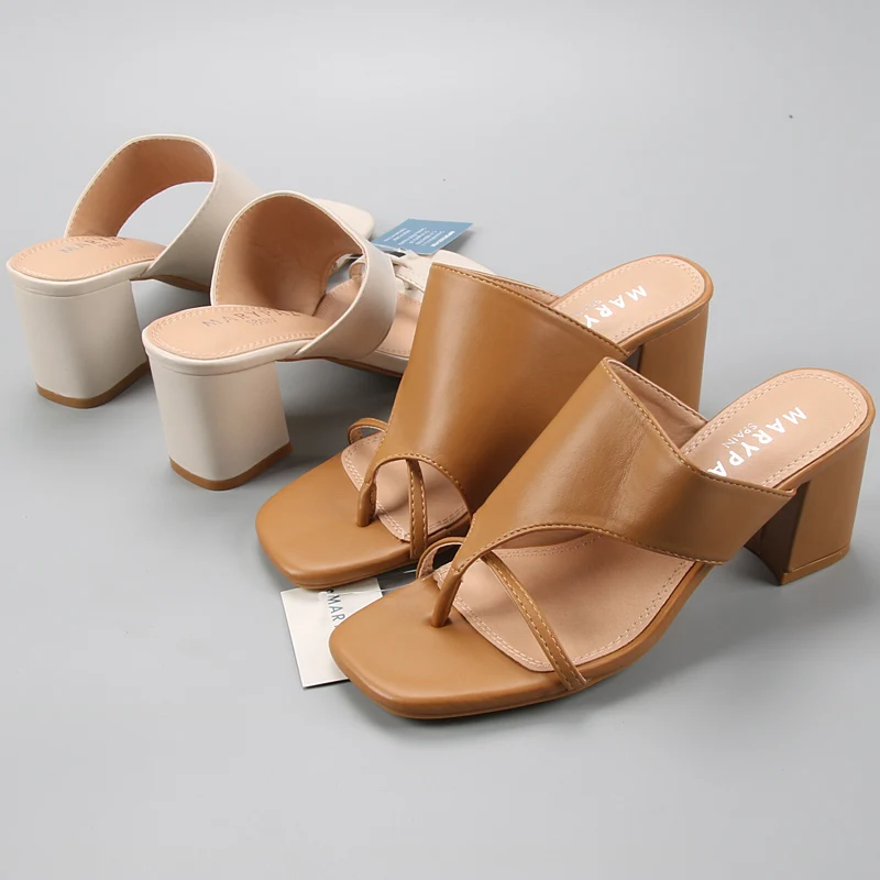 

Шлепанцы женские резиновые, роскошные сандалии, квадратный каблук, высокий квадратный каблук, дизайнерский Гавайский стиль, лето 2022