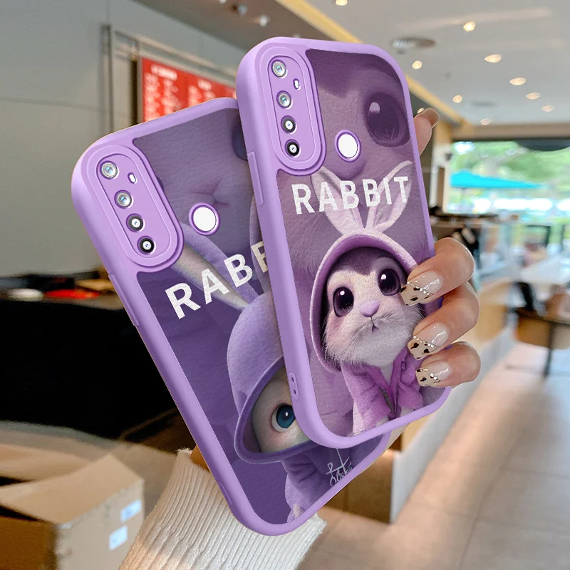 

Case for Realme 5 5i 5S 6 6i 6S Realme 7 4G Global 7i 8 Pro C17 Narzo 20 Pro Cases Large Eyed Long eared Rabbit