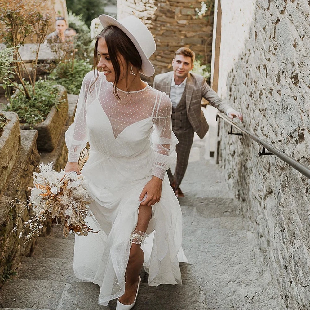 Женское Тюлевое платье в горошек TIXLEAR Пляжное свадебное стиле бохо невесты с