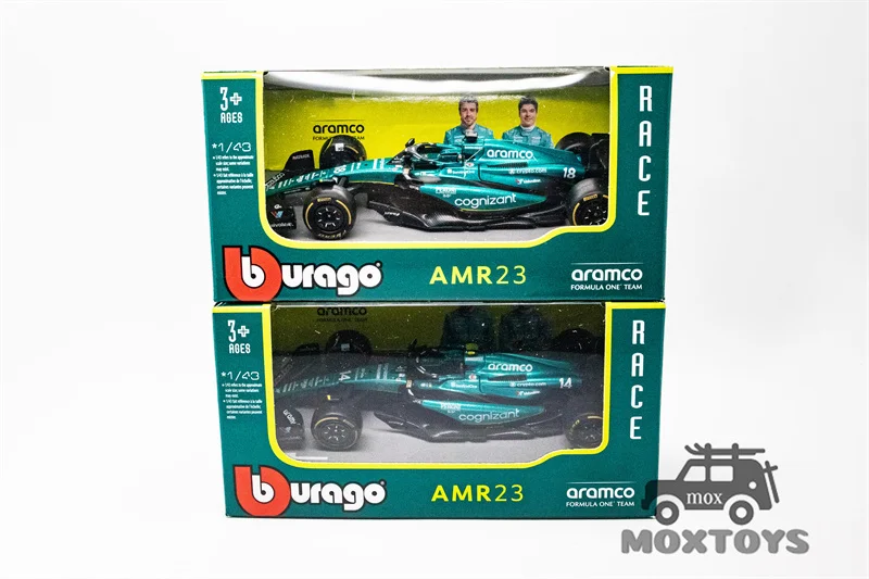 Модель автомобиля Bburago 1:43 2023 F1 AMR23 #14 Alonso / #18 Walk
