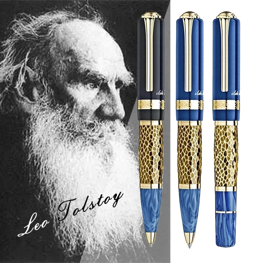 LAN Writer Edition Leo Tolstoy Signature MB Ballpoint Pen Luxury Stationery Writing Smooth With Embossed Design