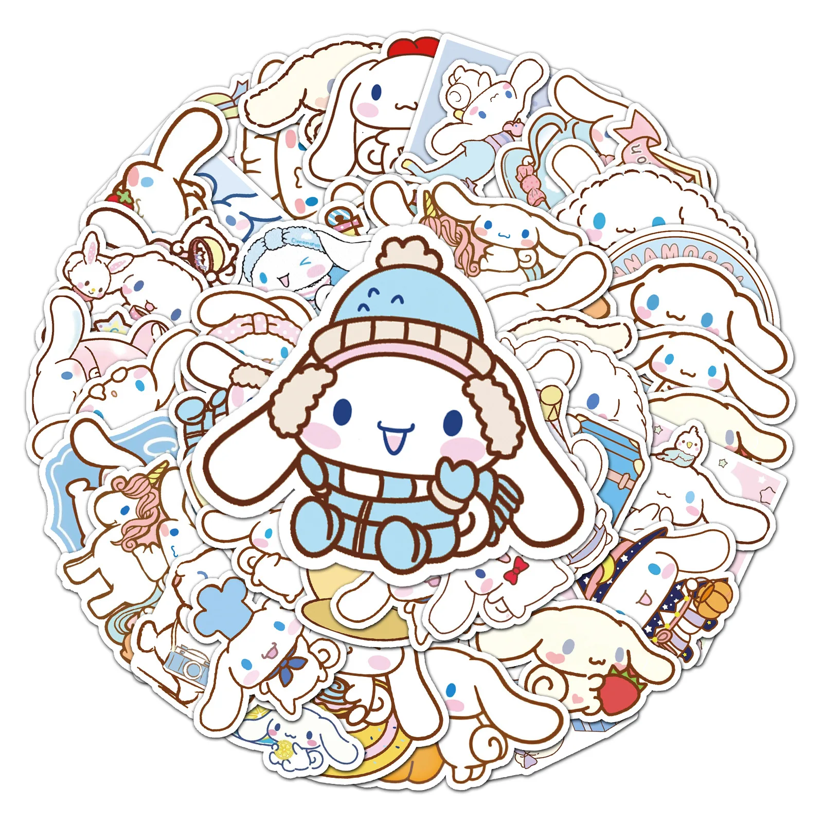 

50pcs Sanrio Series Cinnamoroll Graffiti Car Refrigerator Mobile Phone Skateboard Cup Waterproof Decorative Sticker