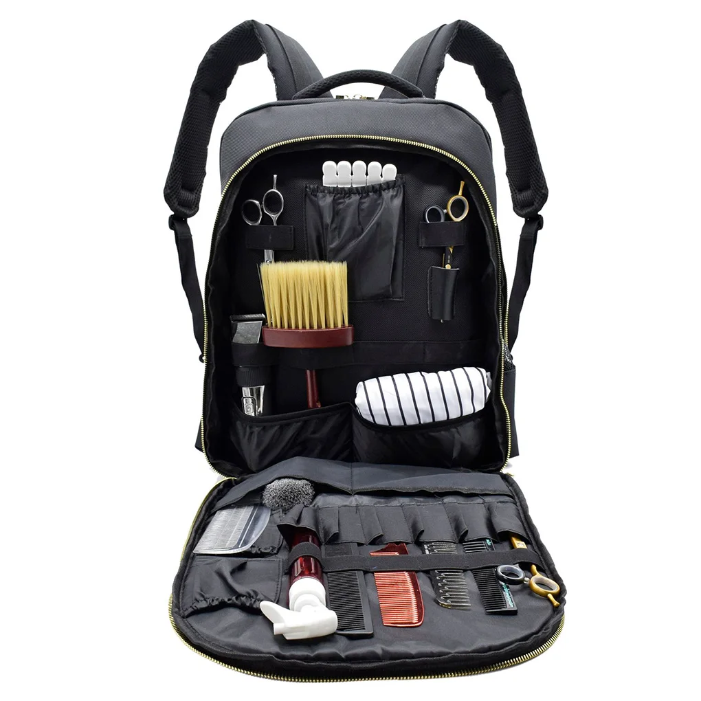 

Barbers Backpack Large Capacity Charger Organizer Waterproof Tool Bags Headphone Ports Storage Function Barbering Case