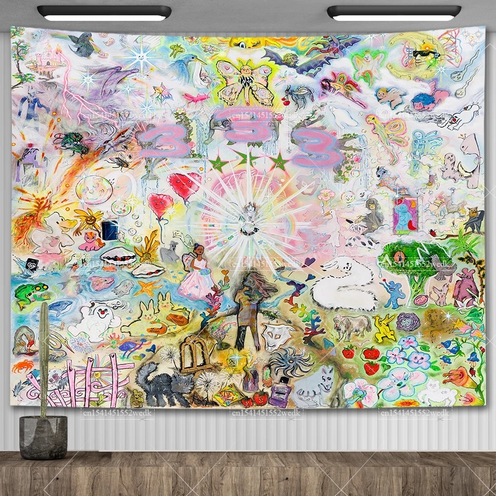 

333 Bladee гобелен настенные художественные постеры для спальни Hip Pop Music альбом мемы Tapestrys вечерние Декор для дома