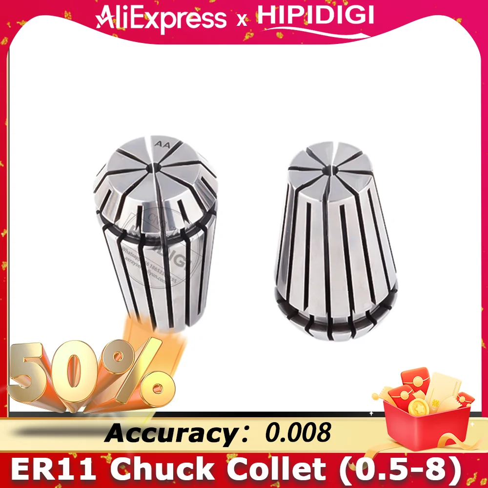 

Цанговый патрон ER11 Цанговый патрон Точность 0,008 мм AA 0,8-8 мм er11 Цанговый патрон Кронштейн Инструмент Фреза Держатель инструмента