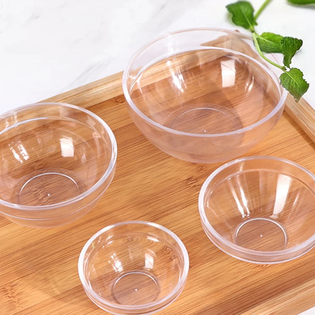 

Bowl Bowls Acrylic Serving Clear Hair Oildye Transparent Nails Round Fruit Snack Coloring Mixing Containers Salad Candy Kit