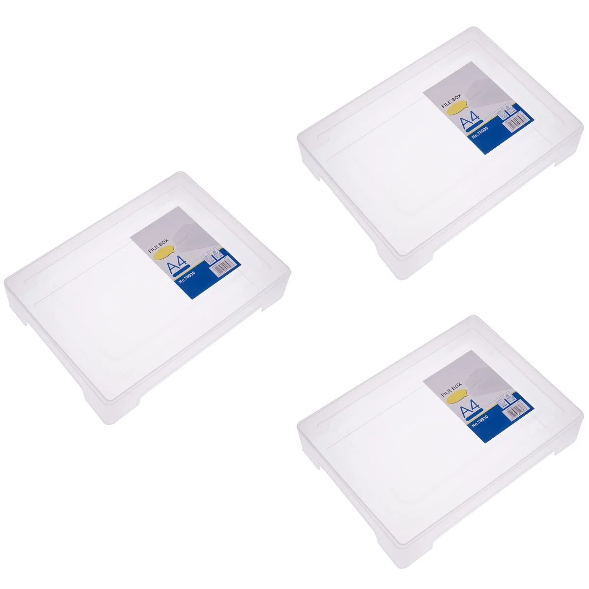 

3x Transparent File Box Clear File Box Portable Organizer Storage File Boxes Portable Scrapbook Case Photo Storage Box
