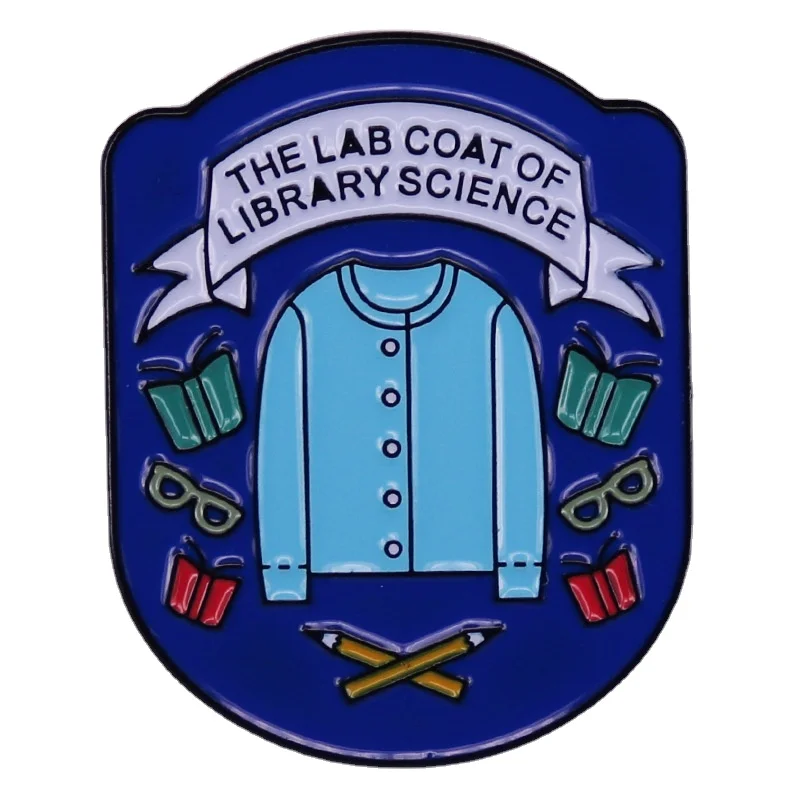 

Жесткая эмалированная забавная металлическая брошь The Lab Coat of библиотека Science