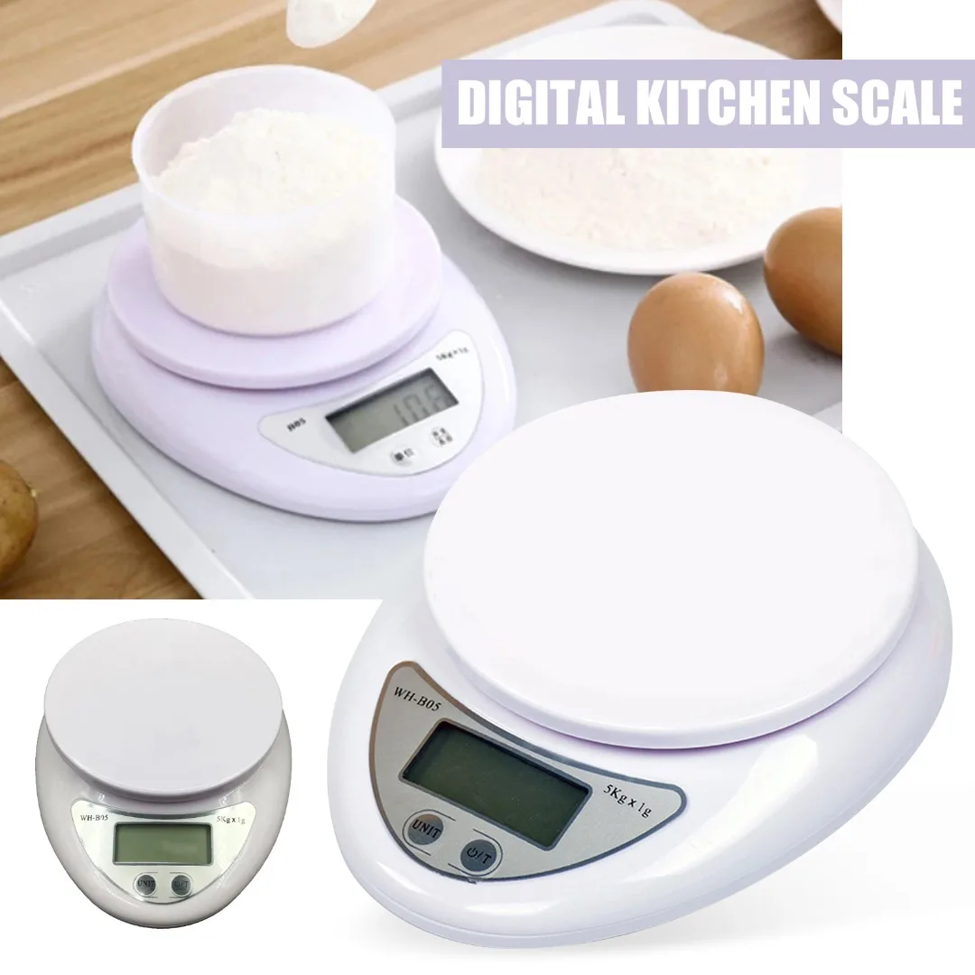 

Portable Digital Scale 5kg/1g Electronic Kitchen Scale Multifunction Food Fruit Weight Scale Kitchen Accessories