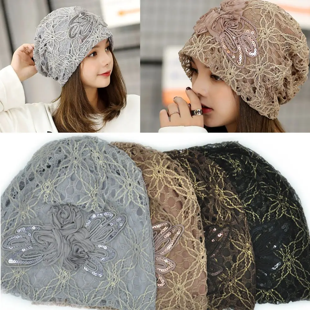 

Fashion Lady Lace Floral Muslim Ruffle Cancer Chemo Hat Beanie Scarf Turban Head Wrap Cap Hat