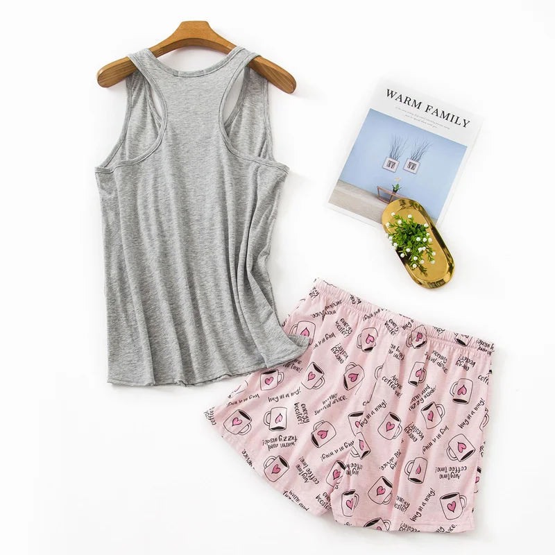 Трикотажный Хлопковый комплект на бретельках Женская пижама Прямая поставка |