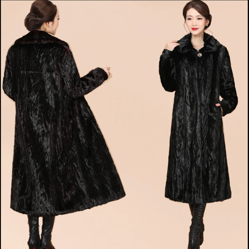 2023 Winter Warm Mink Fur Jacket Loose Female High-end Fur Jackets Parka Women Luxury Coat Long Thicken Fur Coats Plus SizeM-5XL