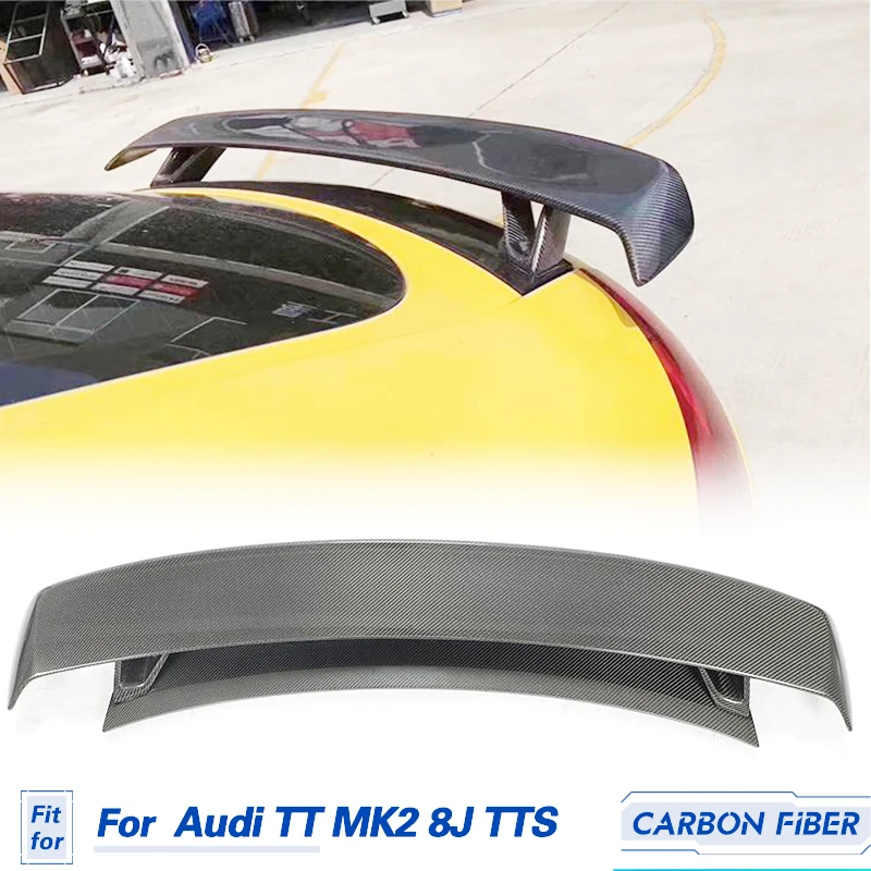 

Rear Trunk Spoiler Carbon Fiber For Audi TT MK2 8J TTS Coupe 2 Door 2008-2014 Quattro Convertible Car Wing Lip Black FRP