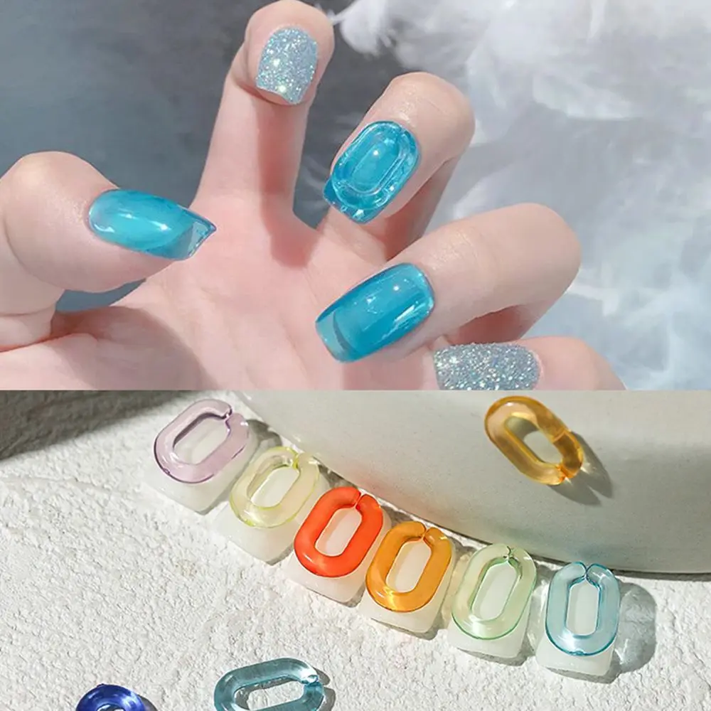 

50 Nail Supplies 3D Oval Manicure Nail Nail Art Rhinestones Keychain Design Nail Resin Rainbow Colors