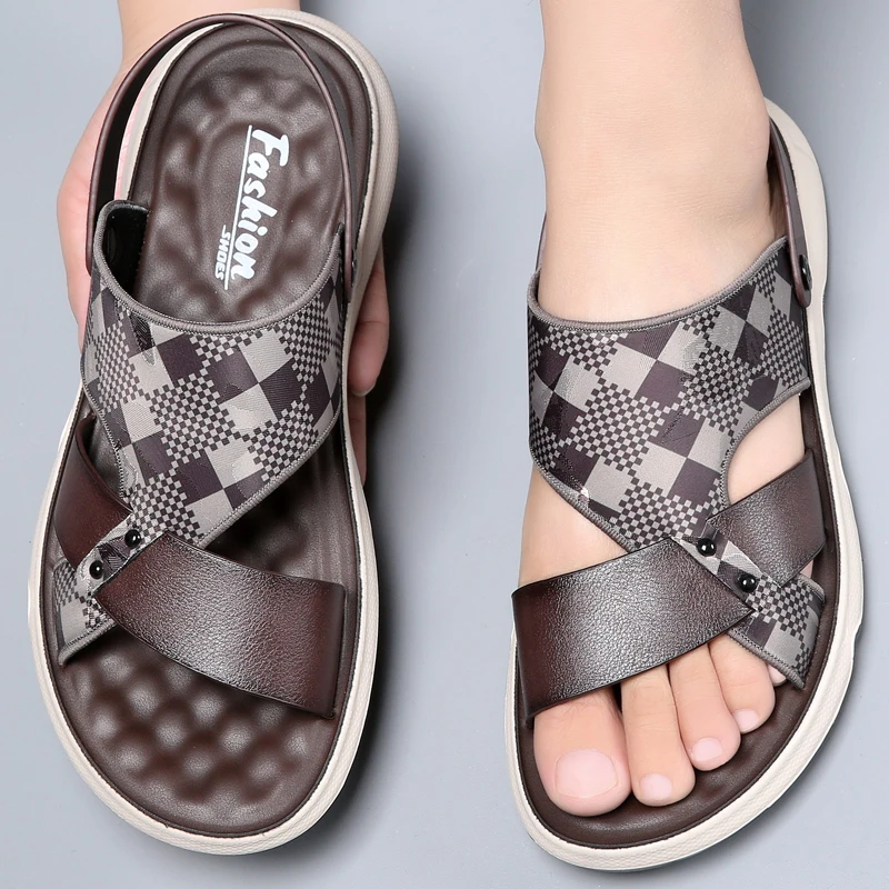 Сандалии для мужчин мягкие новые летние внешняя одежда дышащие шлепанцы как