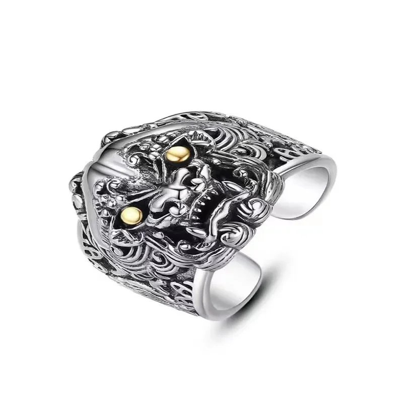 Мужское серебряное кольцо в стиле ретро серебро пробы