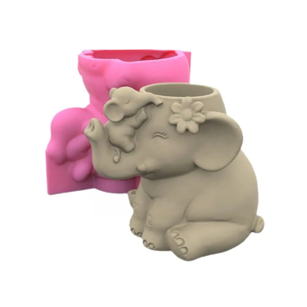 

Силиконовая форма со слоном, силиконовая форма, ароматизированные формы для резьбы по гипсу и бетону G8I1