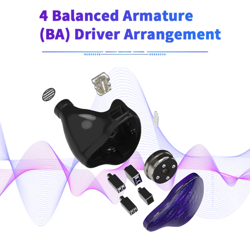 Арматурный гибридный драйвер Hi-Fi наушники IEMs 10 мм двухкамерные с динамической