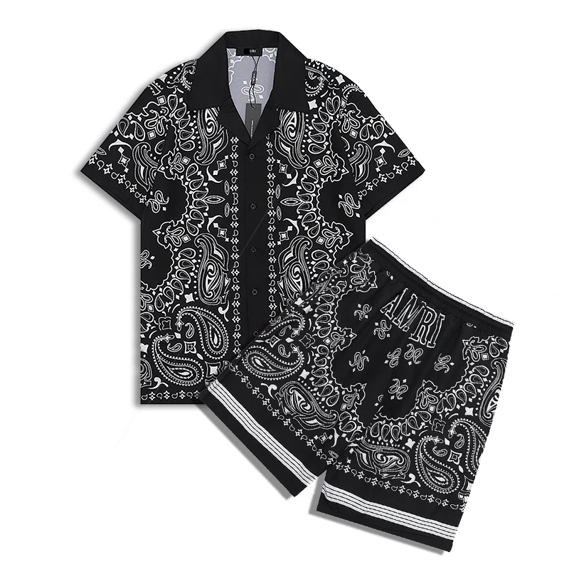 Роскошный женский пляжный комплект для мужчин гавайская рубашка с коротким