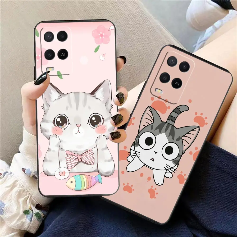 

Funda Case For OPPO A94 A93 A83 A79 A78 A76 A74 A73 A71 A59 A57 Para A55 4G A53 5G A33 A17 A16 A15 Case Cute Cartoon kitten Cat
