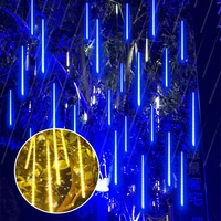 christmas led meteor shower garland festoon holiday strip light outdoor waterproof fairy string lights street decoration 8 tubes