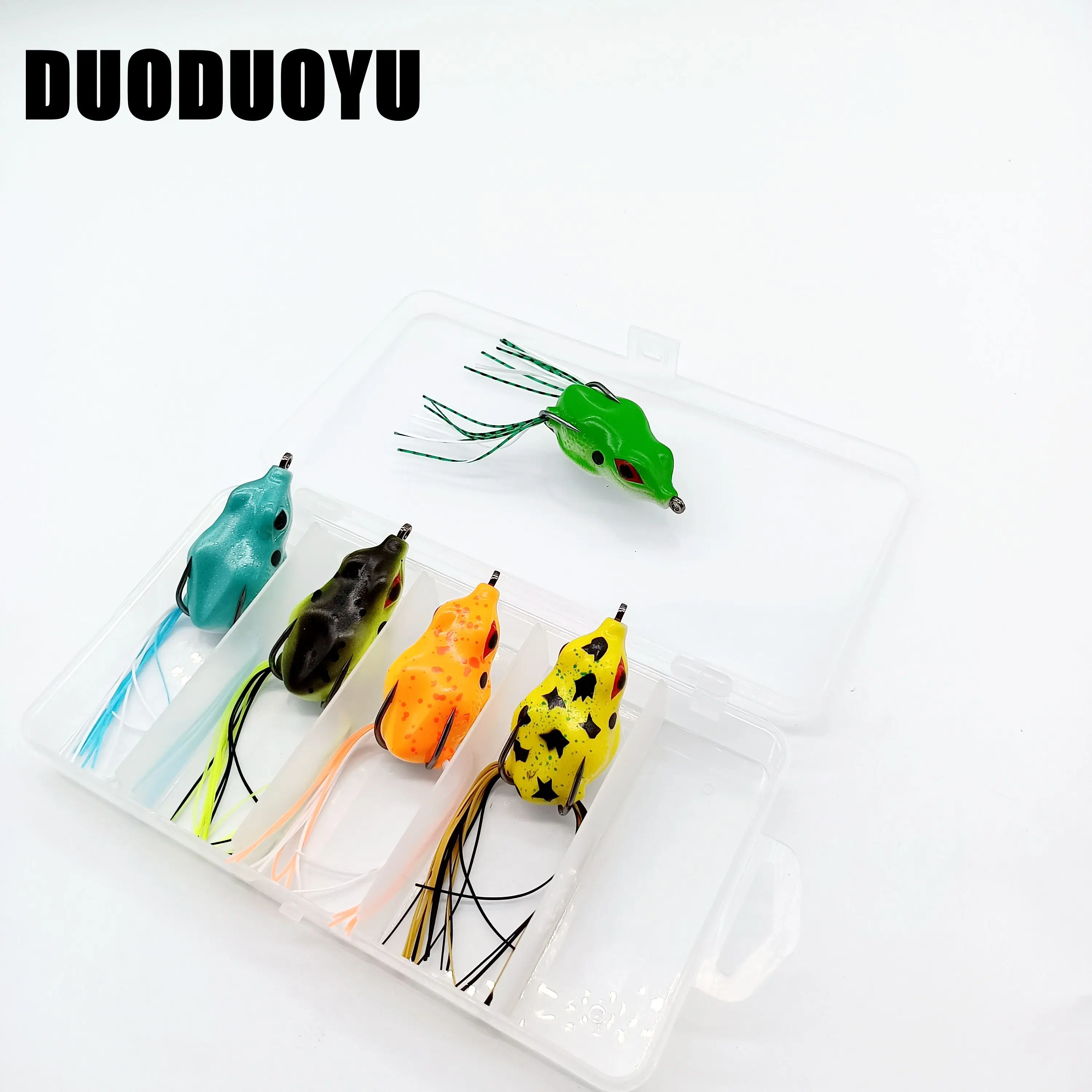 

DUODUOYU 5 шт. + 1 коробка лягушка Силиконовые Мягкие рыболовные приманки 10 г/50 мм Topwater Ray Frog искусственная приманка Рыболовная Снасть