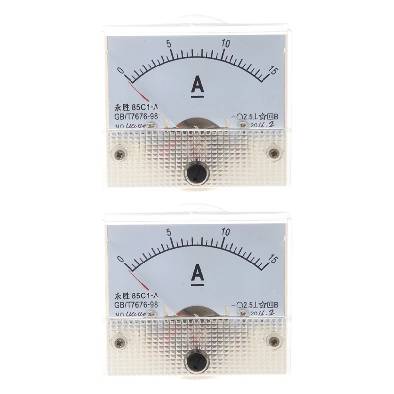 

JHD-2X 85C1 DC 0-15A Rectangle Analog Panel Ammeter Gauge