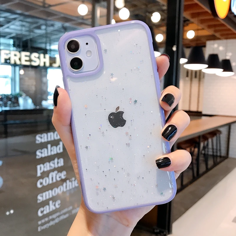 Twinkle Candy Transparent Phone Case For iPhone 11 12 13 14 mini Pro Max XS X XR 7 8 SE 2020 Shockproof Cases Cover