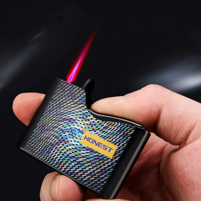 

HONEST New Metal Gas Lighter Windproof Personality Red Flame Press Ignition Multi-process UV Color Printing Unusual Gift