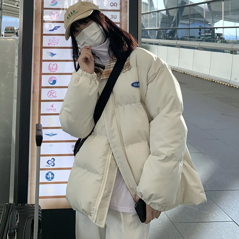 New Korean Fashion Down Jacket Women Winter New Casual Loose Keep Warm Coats Female Harajuku Oversize Outwear Jacket Parka