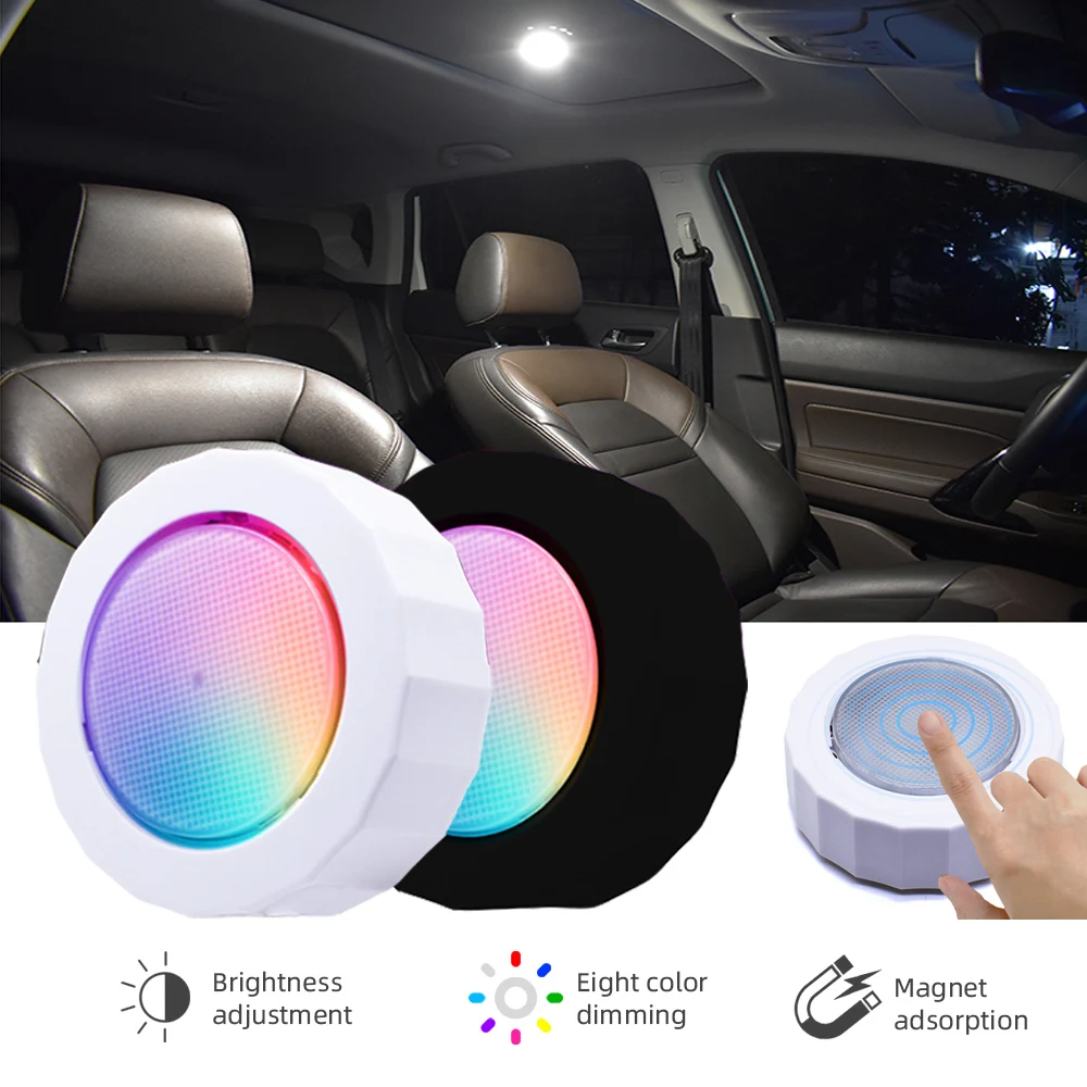 

Автомобильный светодиодный сенсорный светильник, 8 цветов, внутреннее освещение, 300 мА, автоматический потолочный портативный светильник и...