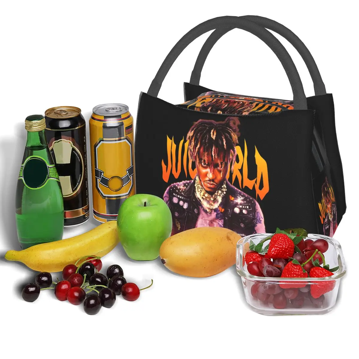 Фото Термосумка для обеда Juice Wrld в стиле стритвир для женщин и детей, герметичная сумка для еды, термоконтейнер. №5