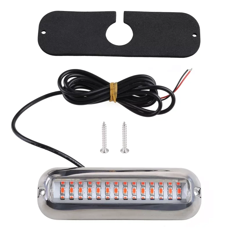 

42LED Marine Led Lights for Boat Underwater 5.1inch IP68 316 Stainless Steel Surface Mount for Yacht Kayak Skiff Fishing