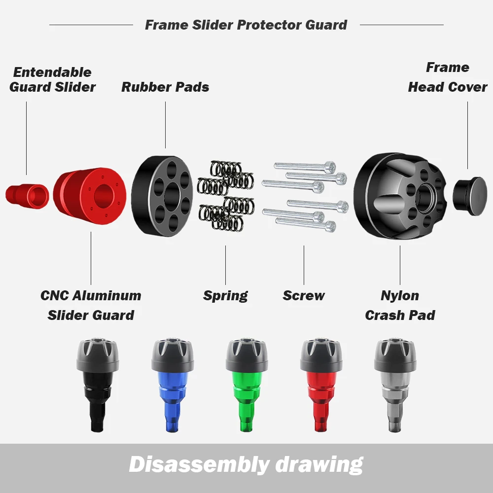 

Motorcycle CNC Spring Luxembourg Protection Slider Fairing Guard Crash Pad Protector for Aprilia RSV4 RR RF 2009-2017