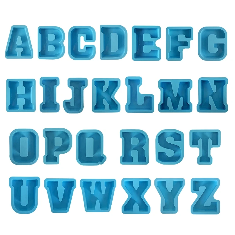 

3D A~Z Letters Molds Epoxy Resin Mold DIY Crafts Polymer Clay Plaster Mold X3UD