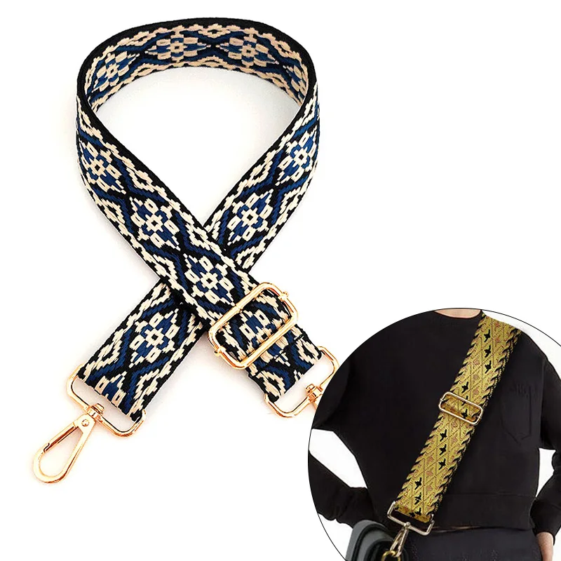 

DIY High Quality Lengthening Jacquard Shoulder Strap Ethnic Replacement Adjustable Handbag Bag Belt Accessories