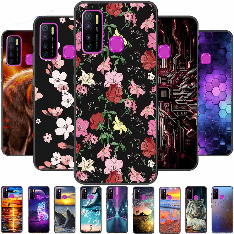 

Case For Infinix Hot 9 Pro Cover Soft TPU Cartoon Cute Coque Painting Fundas Bumper Shell Back Color Phone
