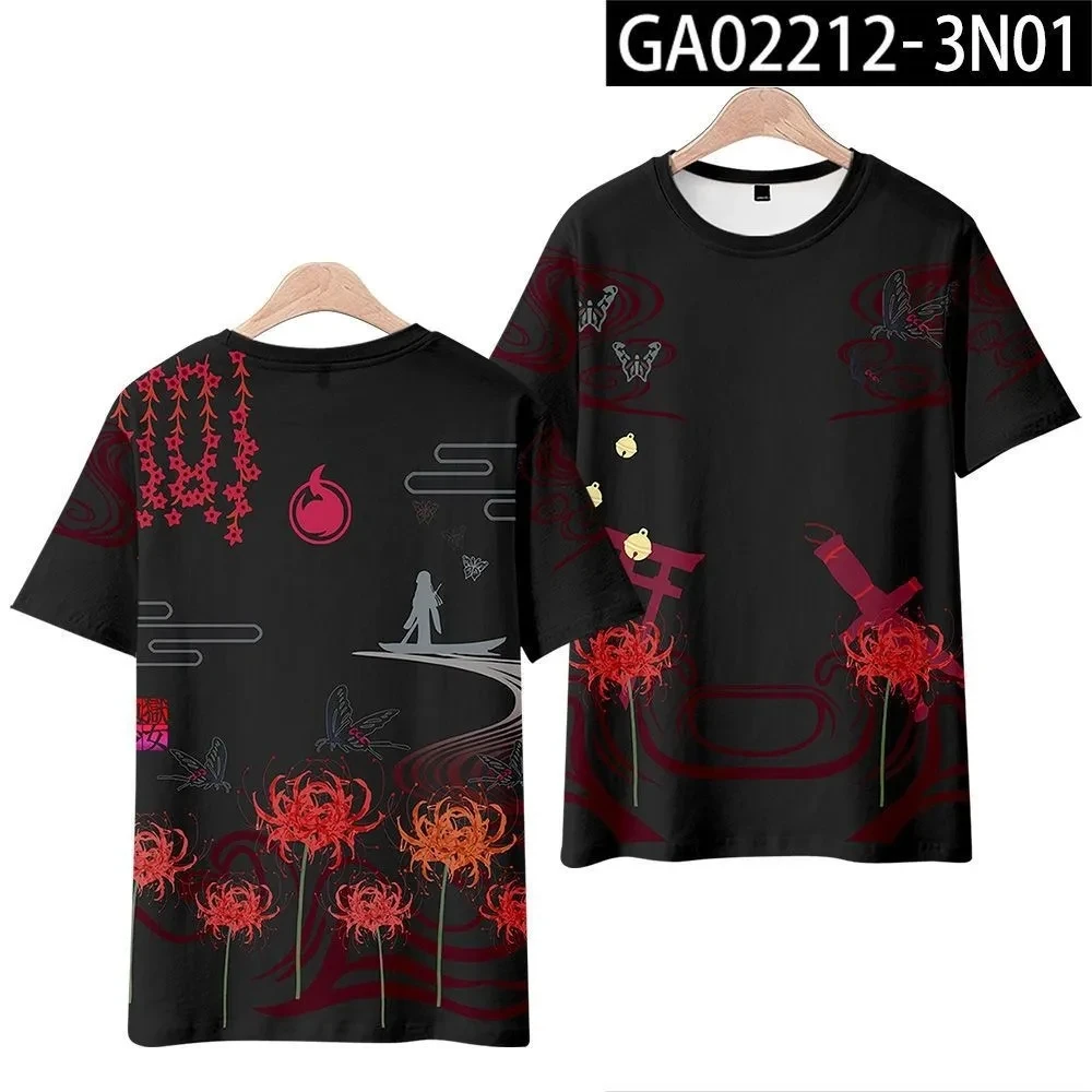 Новая футболка Jigoku Enma Ai haori кимоно аниме ветер полиэстер летние футболки с