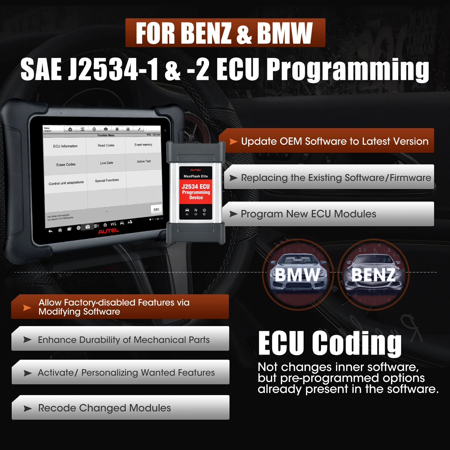 Autel Maxisys Elite2 интеллектуальная Диагностика OBD2 сканер J2534 ECU программирование