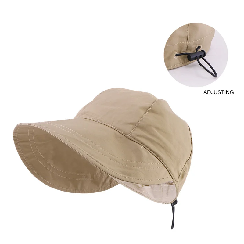 

2022 New Women's Bucket Hat Adjustable Korean Wide Brim Sun Visor cap outdoor beach fisherman cap UV proof sun protection hat