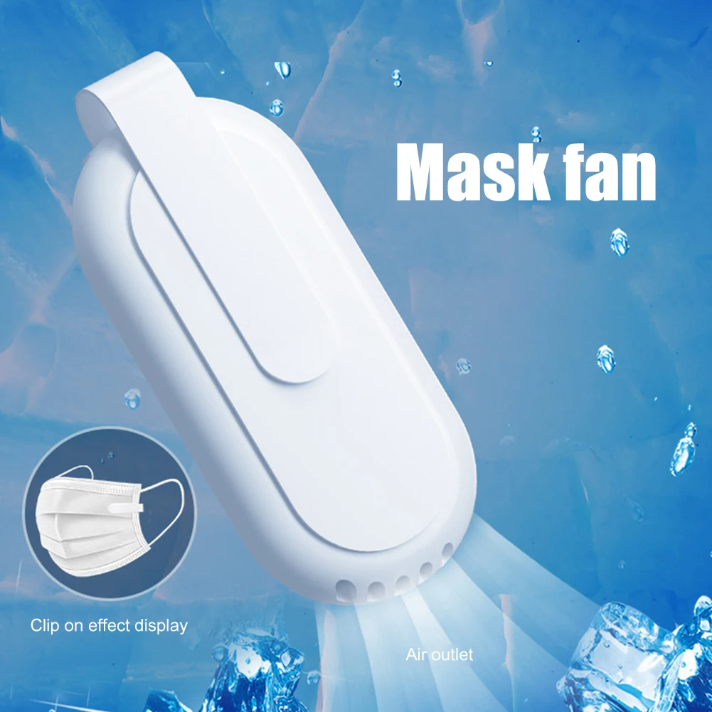 

Portable Fan for Face Mask Clip-On Wearable Personal Exhaust Air Cooler Mute USB Mini Summer Electric Cooling Fan