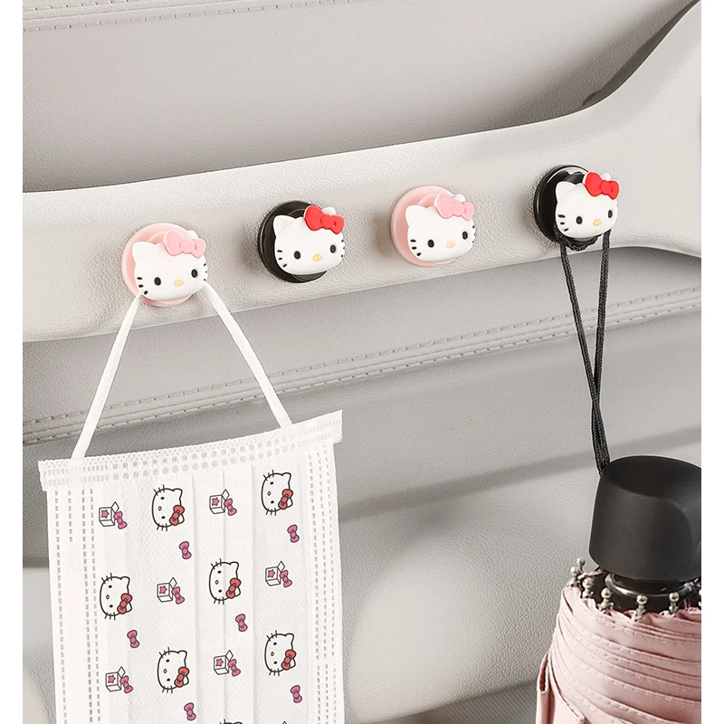 

Kawaii HelloKittys NEW Car Hook Interior Multi-function Car Cute Small Hook KT Cat Co-pilot Car with Cartoon Car Hook Front Row