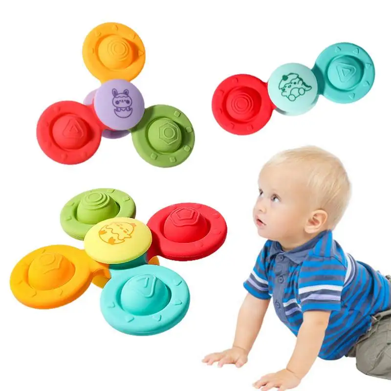 

Bath Suction Spinner Toy Toddler Bath Toys Sensory Fidget Rotary Toy For 0-3 Years Old Dining Chair Toys Girls Gift Boy Gift
