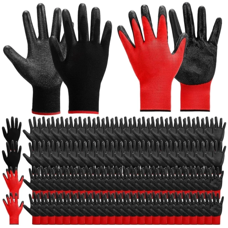 

Рабочие перчатки INMAICH черные/красные/синие бесшовные 13G