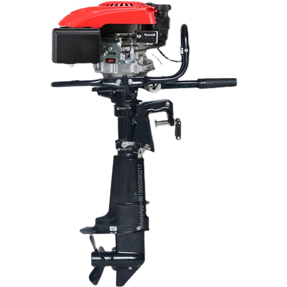 

Propeller motor fishing boat thruster hanging paddle outboard with Runtong 10 horsepower gasoline powered outboard