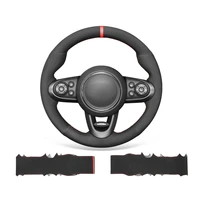 soft black suede steering wheel cover for mini clubman jcw 2016 2020 convertible countryman 2017 2020 hardtop