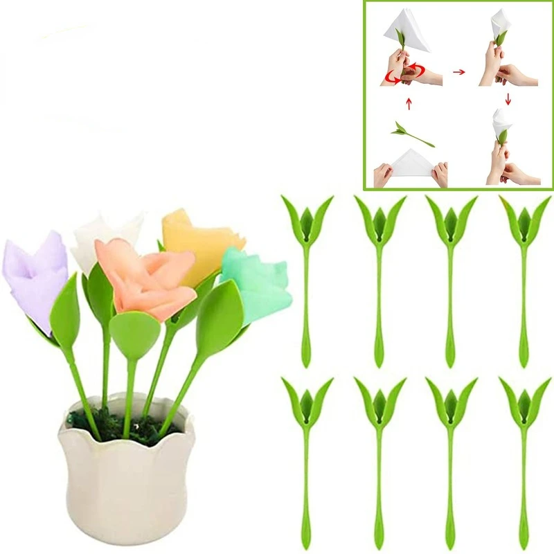 

Creative Plastic Origami Flower Napkin Holder Flower Bud Napkin Holder Table Setting Tissue Box Paper Table Beautiful Gift Home